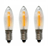 Ampoule LED à filament C6 E10 8-55V 0.2W pour pont de bougies suédoises, bougies Riffelkerzen et arche de bougies de Noël