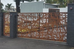 Corten-puertas <span class=keywords><strong>de</strong></span> metal oxidado <span class=keywords><strong>de</strong></span> acero <span class=keywords><strong>para</strong></span> villas, vallas decorativas <span class=keywords><strong>para</strong></span> jardín - Product Image 6