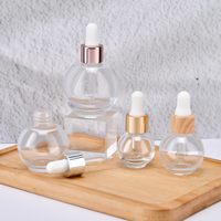 Flacons compte-gouttes en verre vides en forme d'ampoule de 10 ml, 20 ml, 30 ml, 50 ml pour parfum, sérum et huiles essentielles