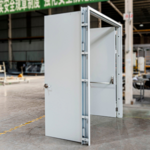 Puerta Cortafuego de Doble Hoja con Barra Antipánico, Certificada por UL y UK, Fabricada por Yonking, de Acero Galvanizado de 1.0/1.5 mm, Resistente al Fuego - Product Image 2