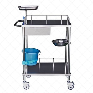 Carrito de aseo Xin Yuchen 670x450x900mm de acero inoxidable 304 para uso hospitalario - Product Image 5