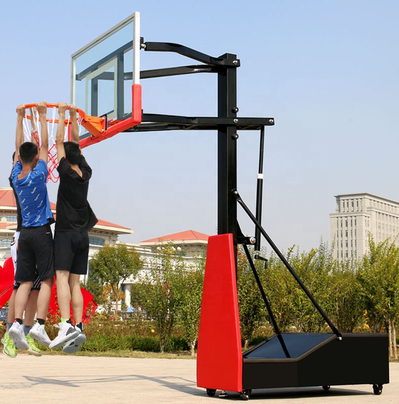 Wholesale basketball pole outdoor adjustable movable basketball stand hoop system basketball training equipment