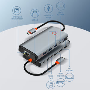 Station d'accueil 7 ports 2 USB3.0 100W PD charge HDTV lecteur de carte SD/TF Type-C3.0 <span class=keywords><strong>gros</strong></span> fichier transfert rapide 7 en 1 USB C Hub - Product Image 2