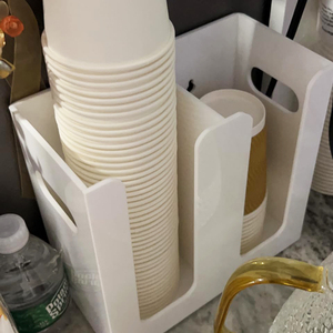 Tempat Cangkir Kopi Akrilik yang Dapat Dipasang di Dinding 2 Kompartemen Pengatur Cangkir Dispenser Cangkir Kertas Akrilik Rak Penyimpanan Hemat Ruang - Product Image 5