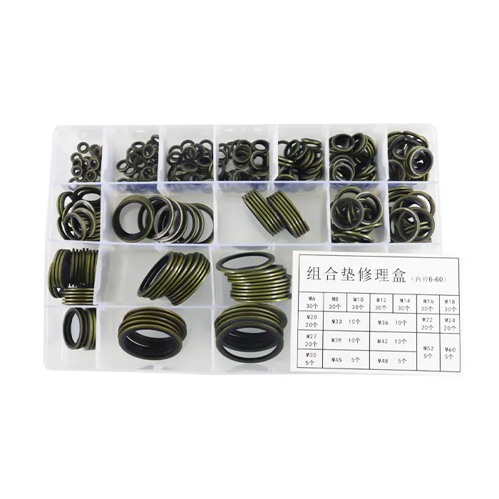 NBR Kit assortimento rondelle sigillanti in metallo incollate M6 M8 M10 M12 M14 M16 Set di riparazione guarnizioni autocentrate per autoveicoli