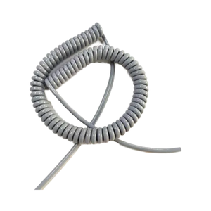 Cable retráctil eléctrico en espiral con resorte eléctrico gris personalizado - Product Image 3