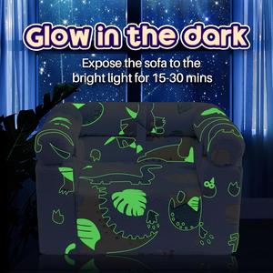 โซฟาเด็กแบบถอดประกอบได้ 2-in-1 ยี่ห้อ Manufacturer พร้อมพนักพิงแบบพลิกได้ เก้าอี้อ่านหนังสือสำหรับเด็กเล็ก หุ้มด้วยผ้ากำมะหยี่เรืองแสงในที่มืด - Product Image 6