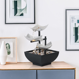 Belle décoration <span class=keywords><strong>de</strong></span> maison moderne couleur argent mini fontaine d'eau <span class=keywords><strong>de</strong></span> table en métal - Product Image 2