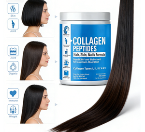 Poudre de peptides de collagène |   Types I, II, III, V <span class=keywords><strong>et</strong></span> X |   avec DigeSEB & BioPerine pour la santé des <span class=keywords><strong>cheveux</strong></span>, de la peau, des ongles <span class=keywords><strong>et</strong></span> des articulations - Product Image 4