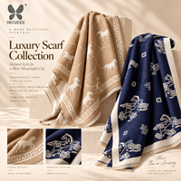 Châle Motif Animalier Agile pour Femme, Tissé Jacquard Fin, Réversible, Doux, Lisse, Mat, Chaud et Confortable, Écharpe d'Hiver, Cadeau