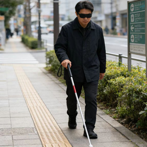 Aluminum Alloy Guide Cane 123Cm Red Reflective Non Slip Folding For Blind Travel Assistance - Product Image 1