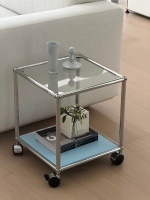 Platzsparende Möbel Edelstahl TV-Ständer Sideboard Schrank Moderner Glas-Couchtisch Dekorative Wohnzimmer-Bücherregale