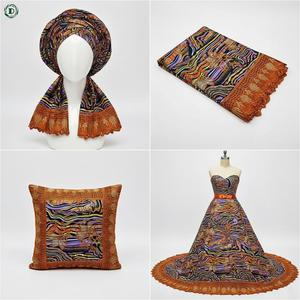 Phi truyền thống thời trang bán buôn ren vải áo pha lê thêu vải guipure cho may mặc senegal và Mali - Product Image 6