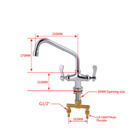 Cuisine commerciale Double poignée Chrome Pull mitigeur robinet Design moderne robinets en laiton noyau de valve équipement de restauration robinets de bassin