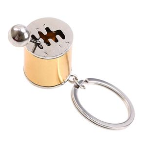 Porte-clés pommeau de levier de vitesse court six vitesses en alliage de zinc, style course automobile, pour pièces automobiles, cadeau en métal - Product Image 4