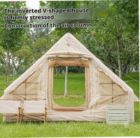 Tente de camping gonflable portable, imperméable, en tissu Oxford 300D, protection UV toutes saisons, avec pompe à air, pour 3-4 personnes, best-seller