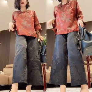 Women's Two Piece Set Loose Fit Three Quarter Sleeve Tops And Pants Casual Suit For Leisure Four Seasons Wear - Product Image 2