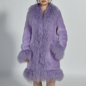<span class=keywords><strong>Cappotto</strong></span> in Vera Pelliccia di Pecora Jxwatcher con Collo e Polsini in Vera Pelliccia Mongola, Elegante <span class=keywords><strong>Cappotto</strong></span> Invernale in Lana e Pelliccia di Agnello con <span class=keywords><strong>Tasche</strong></span> - Product Image 3