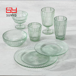 SUNYO Venta al por mayor Restaurante Platos Juegos Vajilla Vidrio Cargador Platos Vidrio Ensalada Postre Cena Plato Set <span class=keywords><strong>de</strong></span> Lujo - Product Image 1
