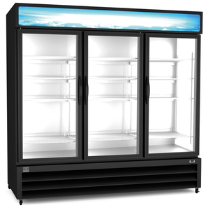 High Quality Commercial Reach-in Refrigerated Merchandiser Three-section
