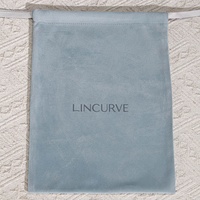 Sac de rangement en velours bleu 20x30 cm avec cordon de serrage, personnalisable avec logo imprimé, pour chaussures, lingerie, sacs à main, pochette anti-poussière en velours