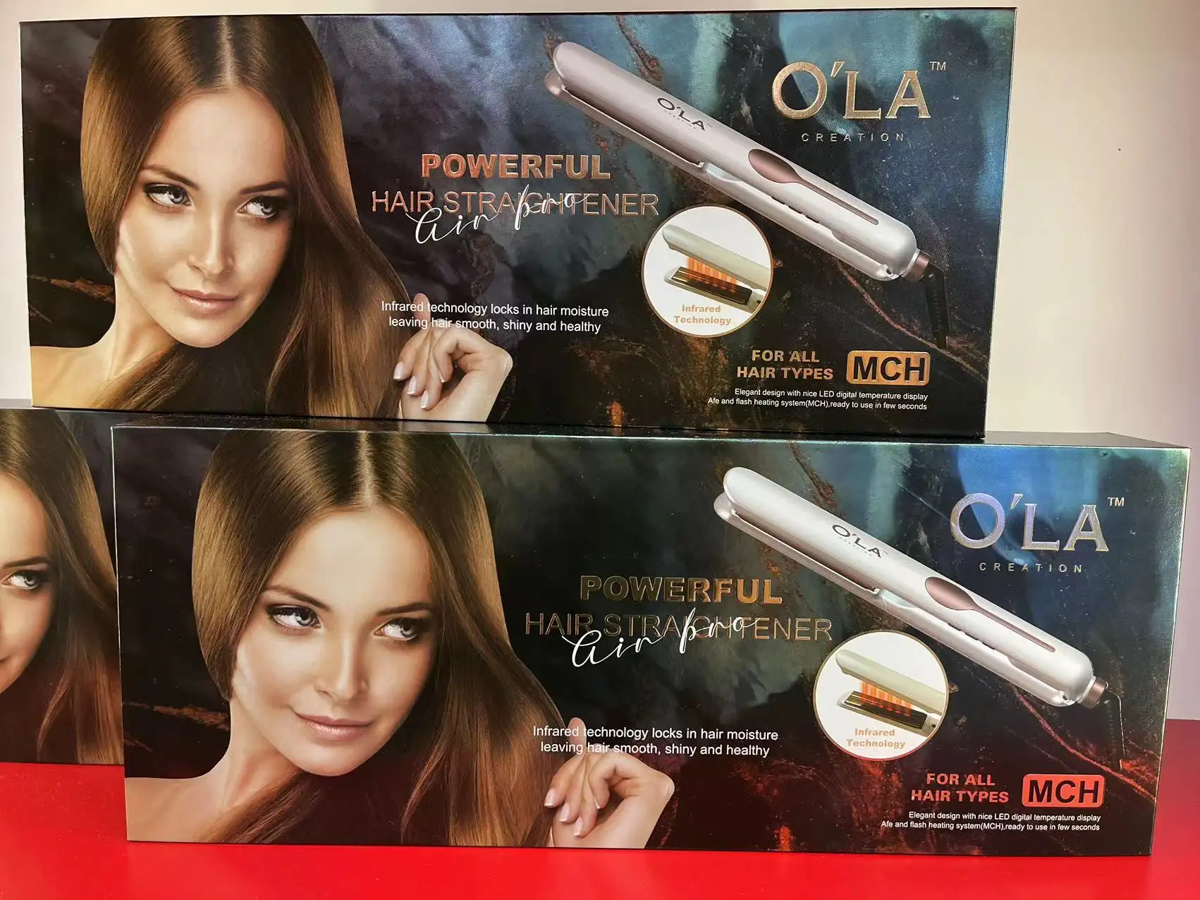 O'LA Professional Ceramic hair iron straightener with LED flat irons wholesale private label customize hair straightener