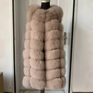 Chaleco <span class=keywords><strong>de</strong></span> Piel <span class=keywords><strong>de</strong></span> Zorro Natural Personalizado al por Mayor, Estilo Largo <span class=keywords><strong>de</strong></span> 90 cm, Chaleco <span class=keywords><strong>de</strong></span> Piel <span class=keywords><strong>de</strong></span> Zorro 100% Real para <span class=keywords><strong>Mujer</strong></span>, Prenda Exterior Elegante - Product Image 3
