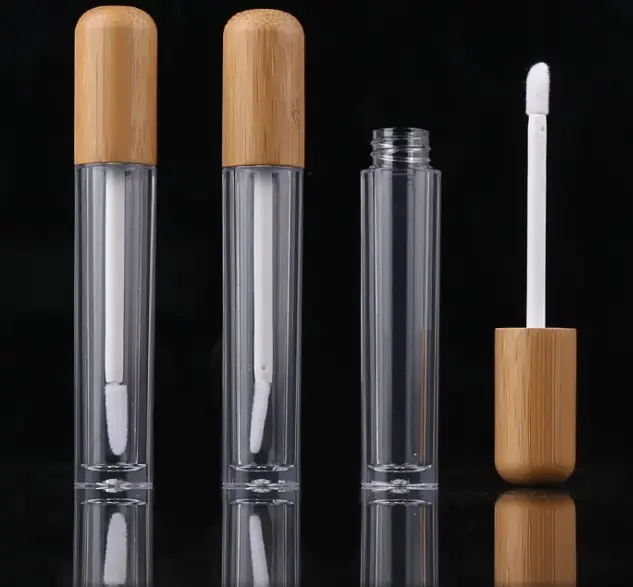 5ml Cosmetic Cylinder Bamboo Lipstick Tube Luxury Lip Gloss Packaging