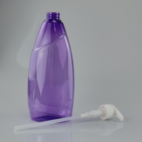 Usine directe 1000ml PET plastique plat bouteille pompe vaisselle liquide shampooing corps lavage Lotion emballage sérigraphie Surface