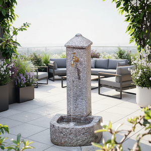 Fontana Classica Europea in Granito con Uscita in Ottone - Ornamento <span class=keywords><strong>da</strong></span> Cortile Resistente alle Intemperie - Product Image 1