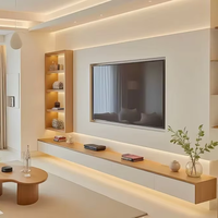 Vente directe d'usine : Meuble TV long sur mesure de style décoratif en bois pour usage domestique, pour entrepreneur en aménagement intérieur