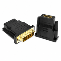 Adaptateur DVI vers HDMI mâle vers femelle plaqué or, convertisseur vidéo 1080P pour ordinateur portable, moniteur, téléviseur, projecteur