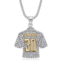 Perhiasan Hip Hop Anti Air Anti Karat untuk Pria Liontin Kalung Lapis Emas 18k Baja Tahan Karat Pvd No.23 Jersey Grosir