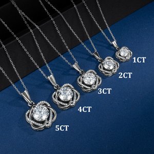 Gioielli Infinity Love, Ciondolo con Diamante Creato in Laboratorio da 1-5 Ct, Collana con Cuore in Moissanite per Donne, Placcato in Oro Bianco 14K su Catena in Argento S925 - Product Image 6