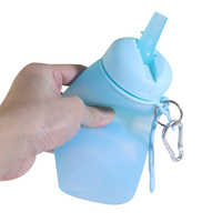 Portable Pas Cher Portable Écologique Gobelets Logo Personnalisé 400ml Silicone Pliant Pliable Bouteille D'eau