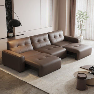 Sofá Cama Eléctrico de Lujo, Moderno, de Cuero, con Control Remoto, Multifuncional, <span class=keywords><strong>Sofás</strong></span> Cama Tipo Nube para Sala de Estar, <span class=keywords><strong>Sofás</strong></span> para el Hogar - Product Image 1