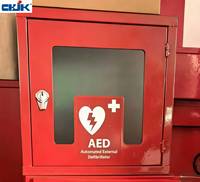 Boîte d'urgence incendie Jinkai, en acier au carbone avec structure en verre trempé et finition thermolaquée, personnalisable.