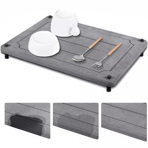 Tapis de séchage de vaisselle de <span class=keywords><strong>cuisine</strong></span> écologique personnalisable Matériau de terre de diatomées antibactérien Tapis et tampons faciles à nettoyer - Product Image 1