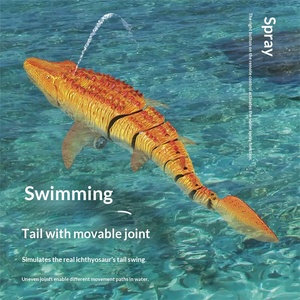 Juguete de Agua Eléctrico de Plástico para Niños, Dinosaurio Simulado con Carga Inalámbrica 2.4G, Tiburón que Rocía Agua, Mosasaurio Oscilante - Product Image 2