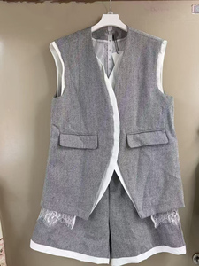 A11876 <span class=keywords><strong>Candice</strong></span> Damen Designer Freizeit 2-Teiler Set Vintage Besticktes Muster Kurzes Tanktop Gewebte Shorts für den Herbst – Beliebt - Product Image 5