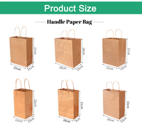 Sacs de shopping en papier kraft brun et blanc imprimés sur mesure avec poignées pour la vente au détail de vêtements
