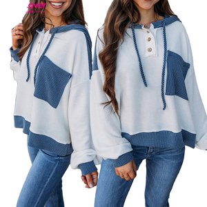 Sweat-shirt à capuche avec cordon de serrage et blocs de couleur rose clair pour femme Dear-Lover, respirant, streetwear, automne/hiver, doublure imprimée - Product Image 4