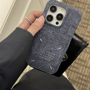 Étui de téléphone en cuir cousu main avec porte-cartes pour iPhone 12 13 14 15 16 17 Pro Max – Coque de téléphone unie avec fente pour cartes - Product Image 2