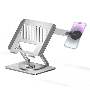 حامل لابتوب مريح وقوي لعام 2025، قابل للتعديل والدوران بزاوية 360 درجة مع حامل للهاتف المحمول - Product Image 1