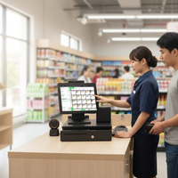 Terminal de paiement POS tout-en-un intelligent Android Windows à double écran tactile pour magasin de détail, restaurant, pharmacie, supermarché