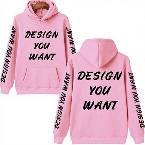 Sweat-shirt unisexe d'hiver à capuche en coton tricoté, pull décontracté avec poche et motif imprimé long, texte personnalisé sur la manche avant - Product Image 2