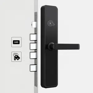Electronic smart RF card opening hotel locks with EU anti-theft mortise for wooden door hotel room bedroom