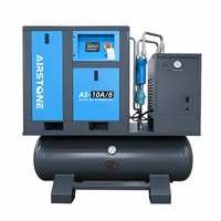 Compresseur d'air rotatif industriel silencieux tout-en-un Airstone 7,5 kW 10 CV 8 bars avec sécheur d'air et filtre de précision