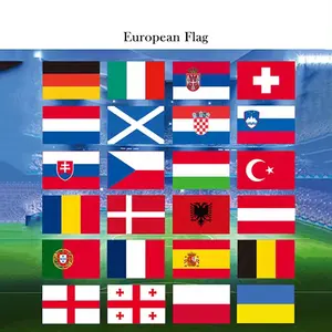 Ready to Ship Custom 3X5 Polyester National Flags for 2024 Football Soccer Champion Events Silk Screen Printing by Manufacturers