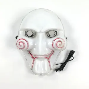 Masque effrayant lumineux LED pour film, carnaval, Halloween, danse, cosplay, déguisement de l'assassin en puzzle, visage en plastique de l'assassin en puzzle - Product Image 6